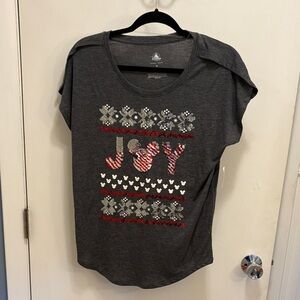 Disney Gray Short Sleeve Tee with Joy Design
